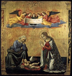 "The Nativity" by Domenico Ghirlandaio painting.