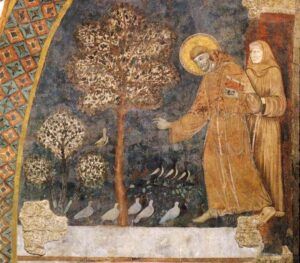 St. Francis of Assisi preaching to the birds.